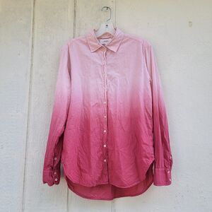 XIRENA Beau Ombré Button Down Long Sleeves Blouse Top Womens Size XS Oversized